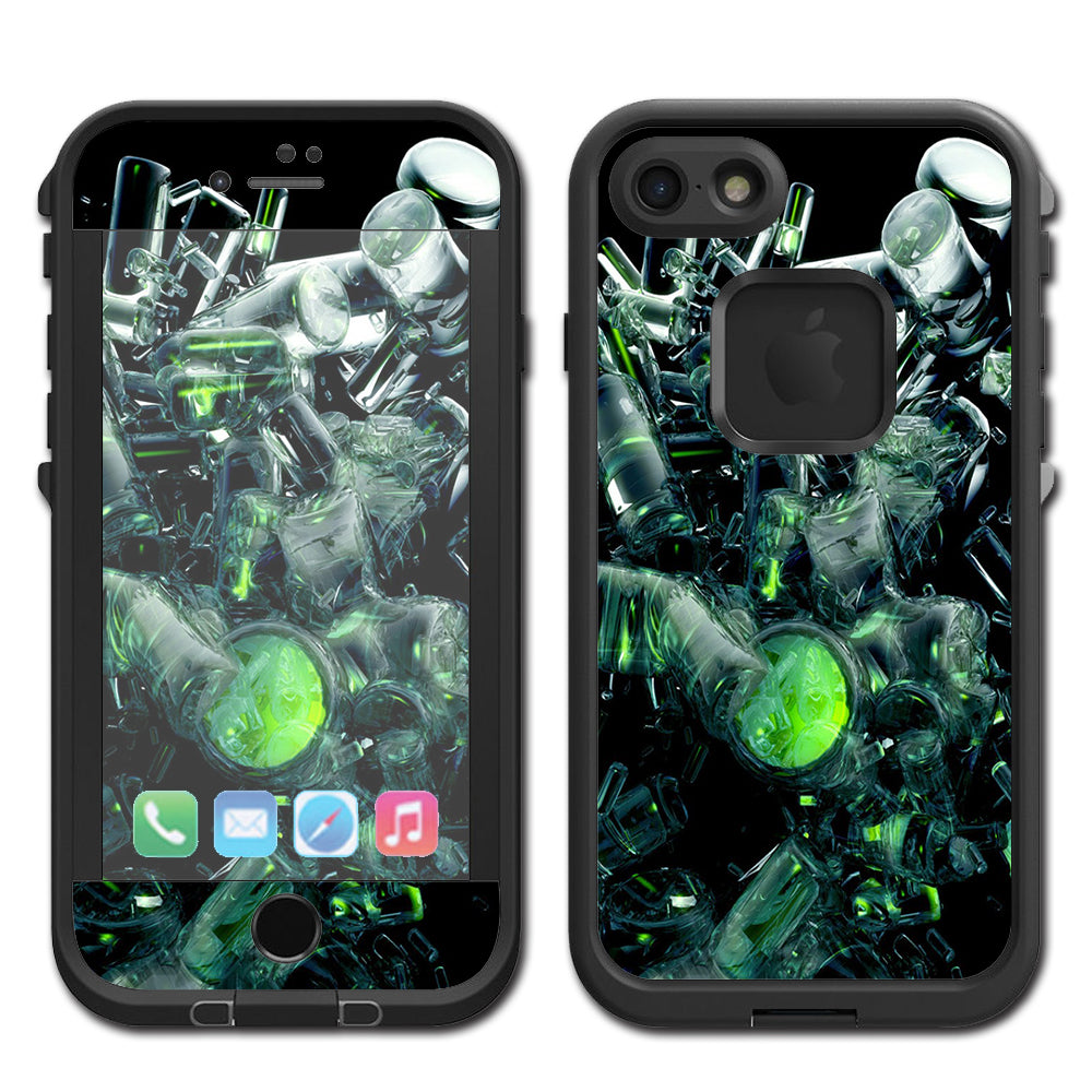 Trippy Glass 3D Green Lifeproof Fre iPhone 7 or iPhone 8 Skin