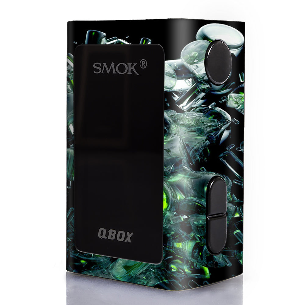  Trippy Glass 3D Green Smok Q-Box Skin