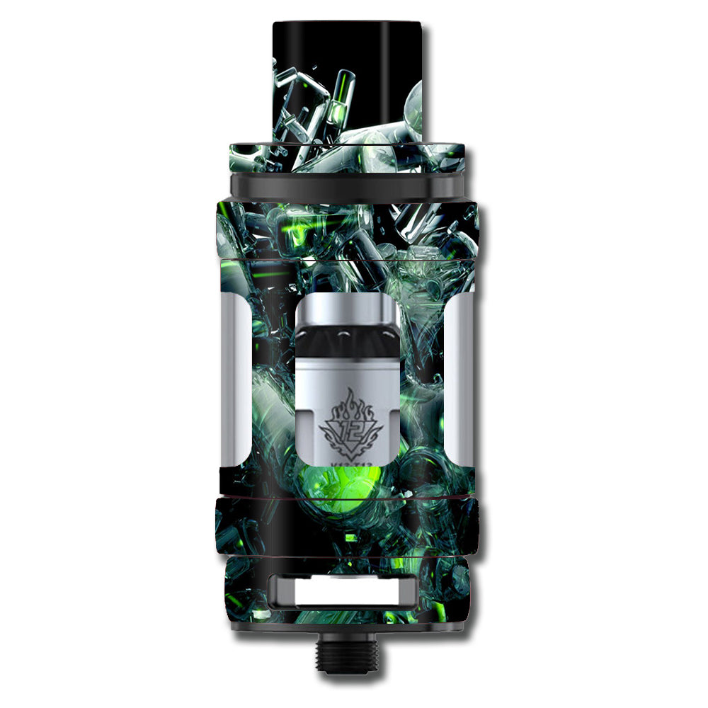  Trippy Glass 3D Green Smok TFV12 Tank Skin