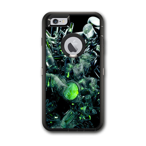  Trippy Glass 3D Green Otterbox Defender iPhone 6 PLUS Skin