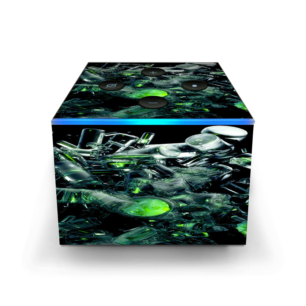  Trippy Glass 3D Green Amazon Fire TV Cube Skin