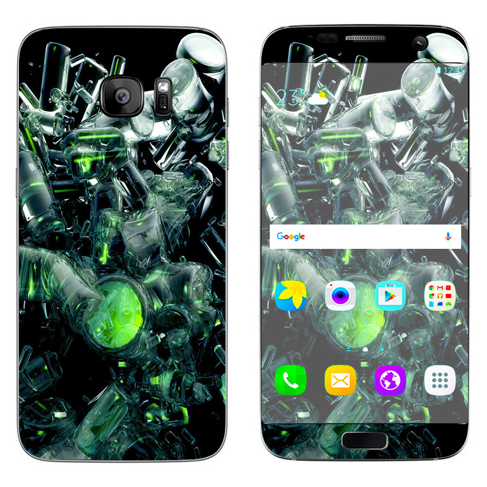  Trippy Glass 3D Green Samsung Galaxy S7 Edge Skin