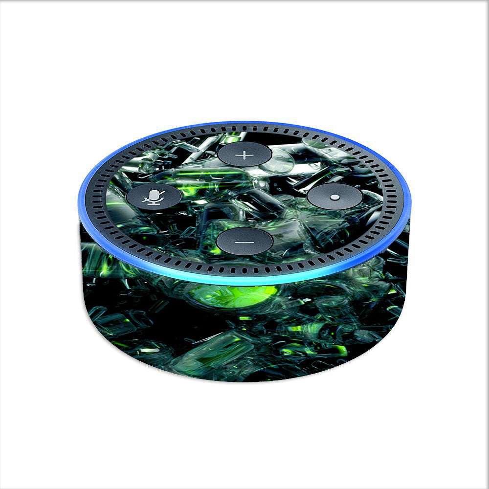  Trippy Glass 3D Green Amazon Echo Dot 2nd Gen Skin