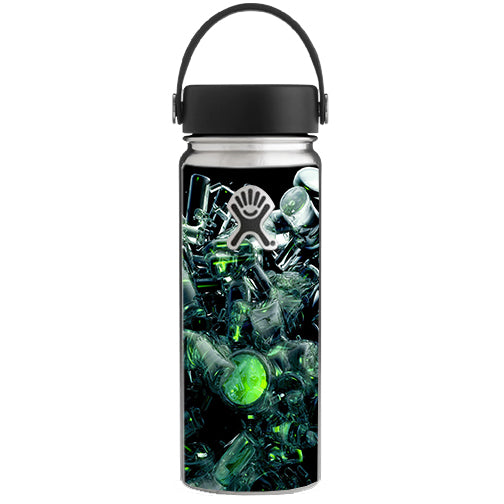  Trippy Glass 3D Green Hydroflask 18oz Wide Mouth Skin