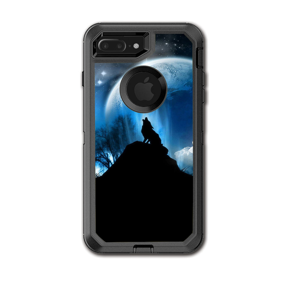  Howling Wolf Moon Otterbox Defender iPhone 7+ Plus or iPhone 8+ Plus Skin