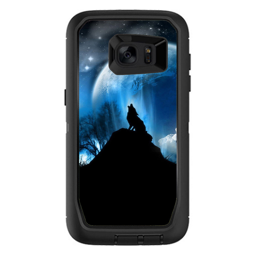  Howling Wolf Moon Otterbox Defender Samsung Galaxy S7 Edge Skin