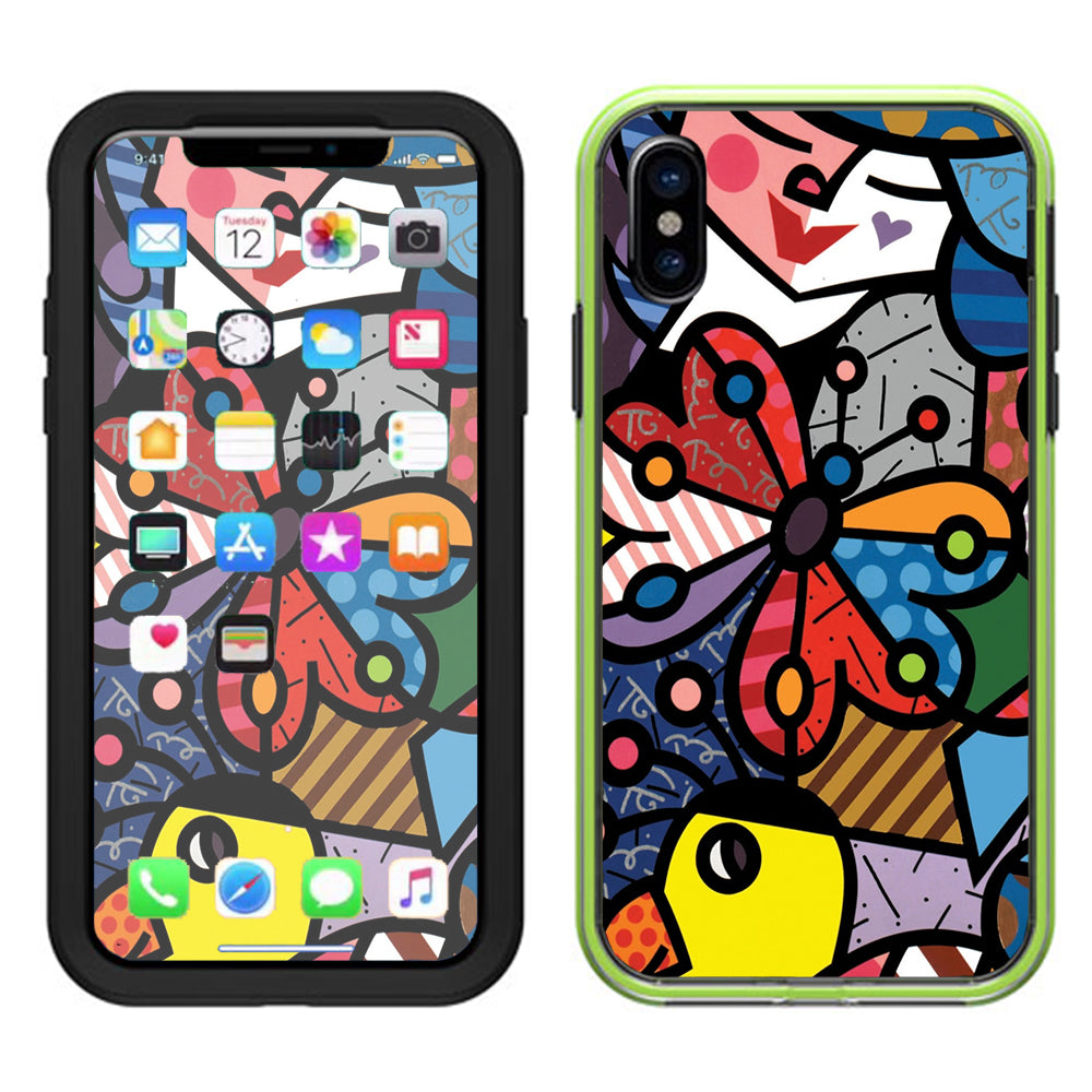  Butterfly Stained Glass Lifeproof Slam Case iPhone X Skin