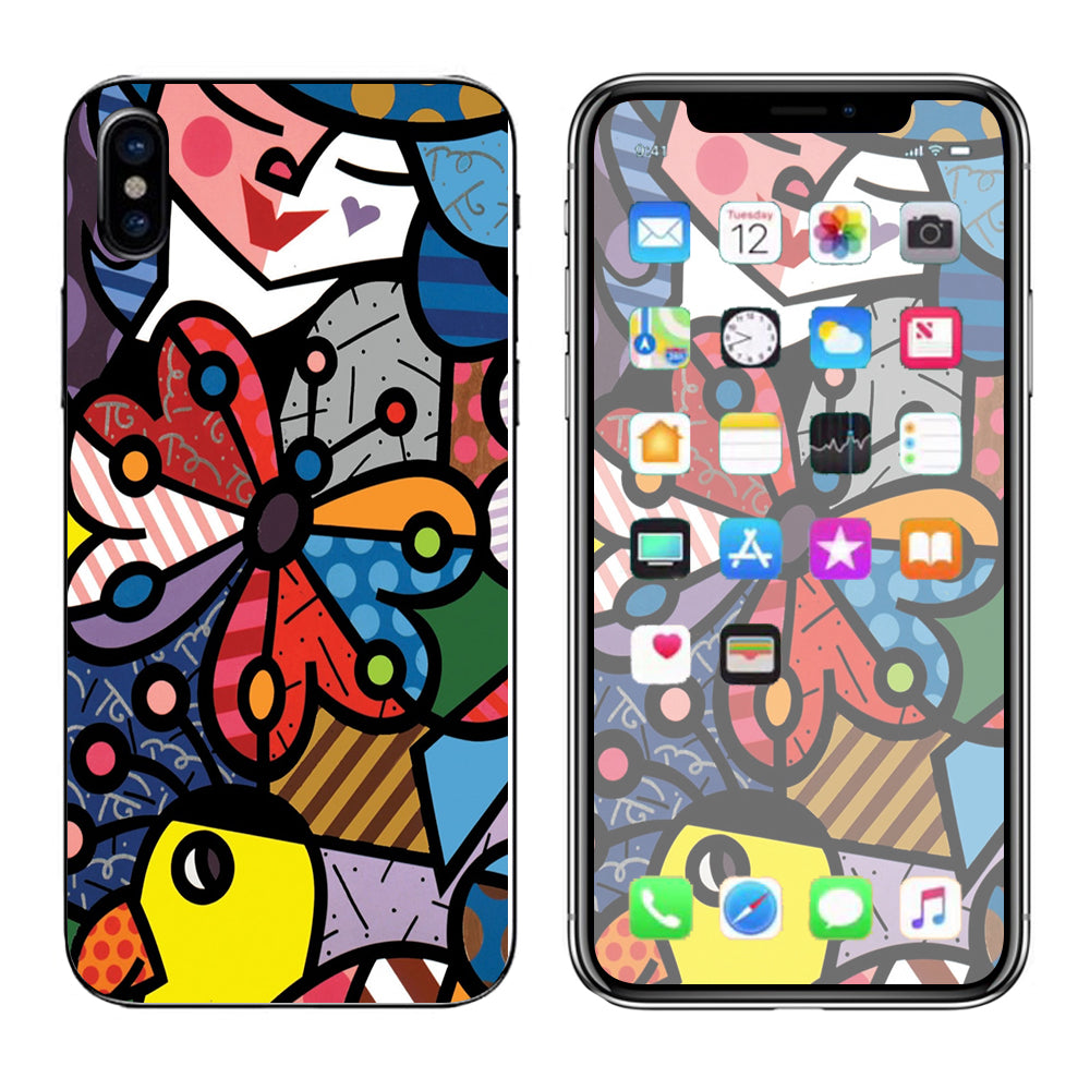  Butterfly Stained Glass Apple iPhone X Skin