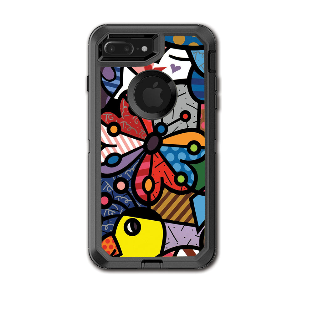  Butterfly Stained Glass Otterbox Defender iPhone 7+ Plus or iPhone 8+ Plus Skin