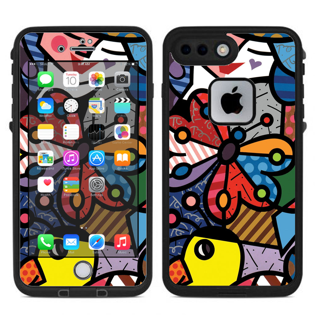  Butterfly Stained Glass Lifeproof Fre iPhone 7 Plus or iPhone 8 Plus Skin