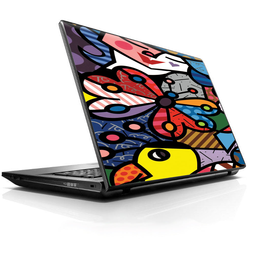  Butterfly Stained Glass Universal 13 to 16 inch wide laptop Skin