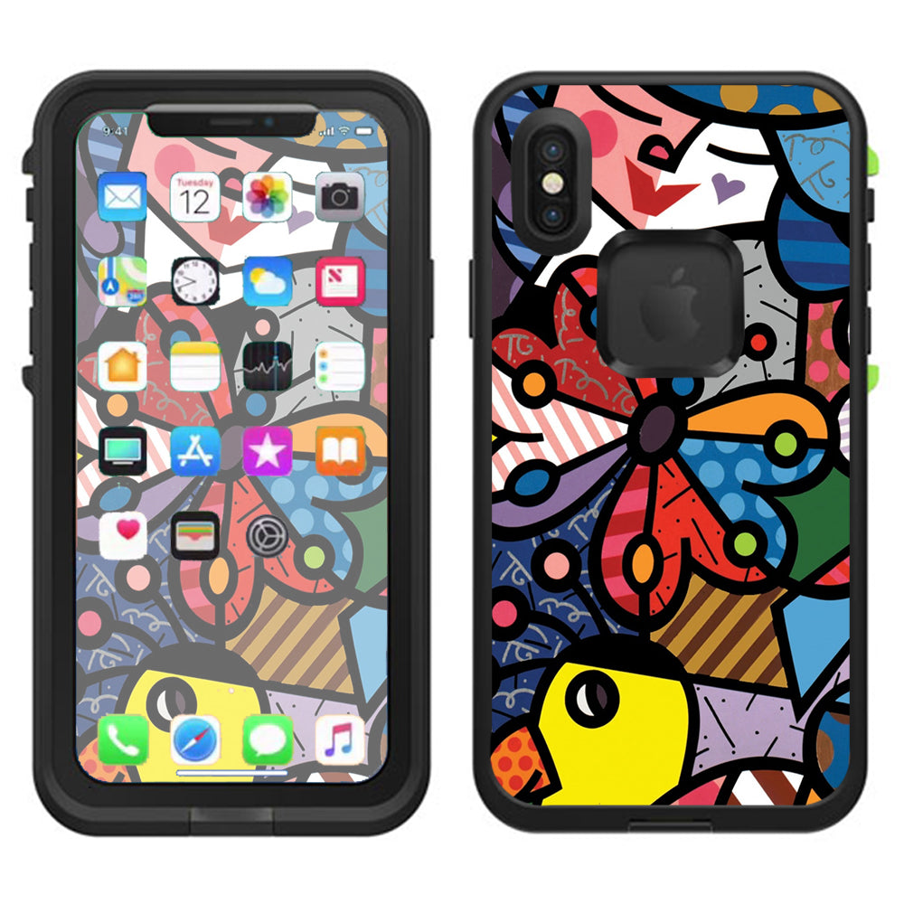  Butterfly Stained Glass Lifeproof Fre Case iPhone X Skin