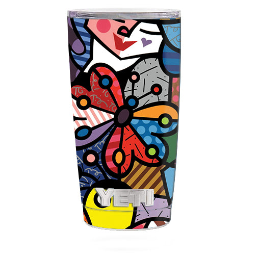  Butterfly Stained Glass Yeti 20oz Rambler Tumbler Skin