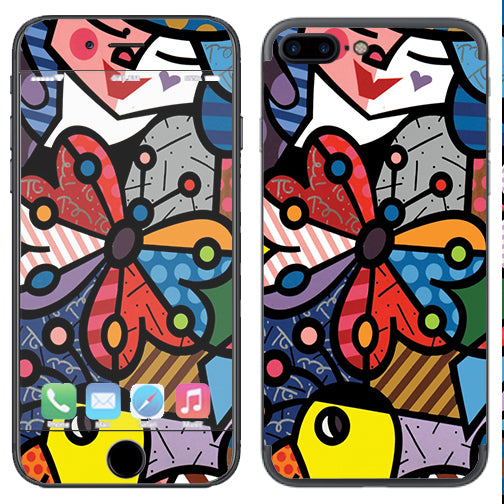  Butterfly Stained Glass Apple  iPhone 7+ Plus / iPhone 8+ Plus Skin