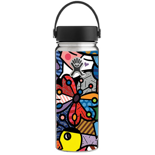  Butterfly Stained Glass Hydroflask 18oz Wide Mouth Skin