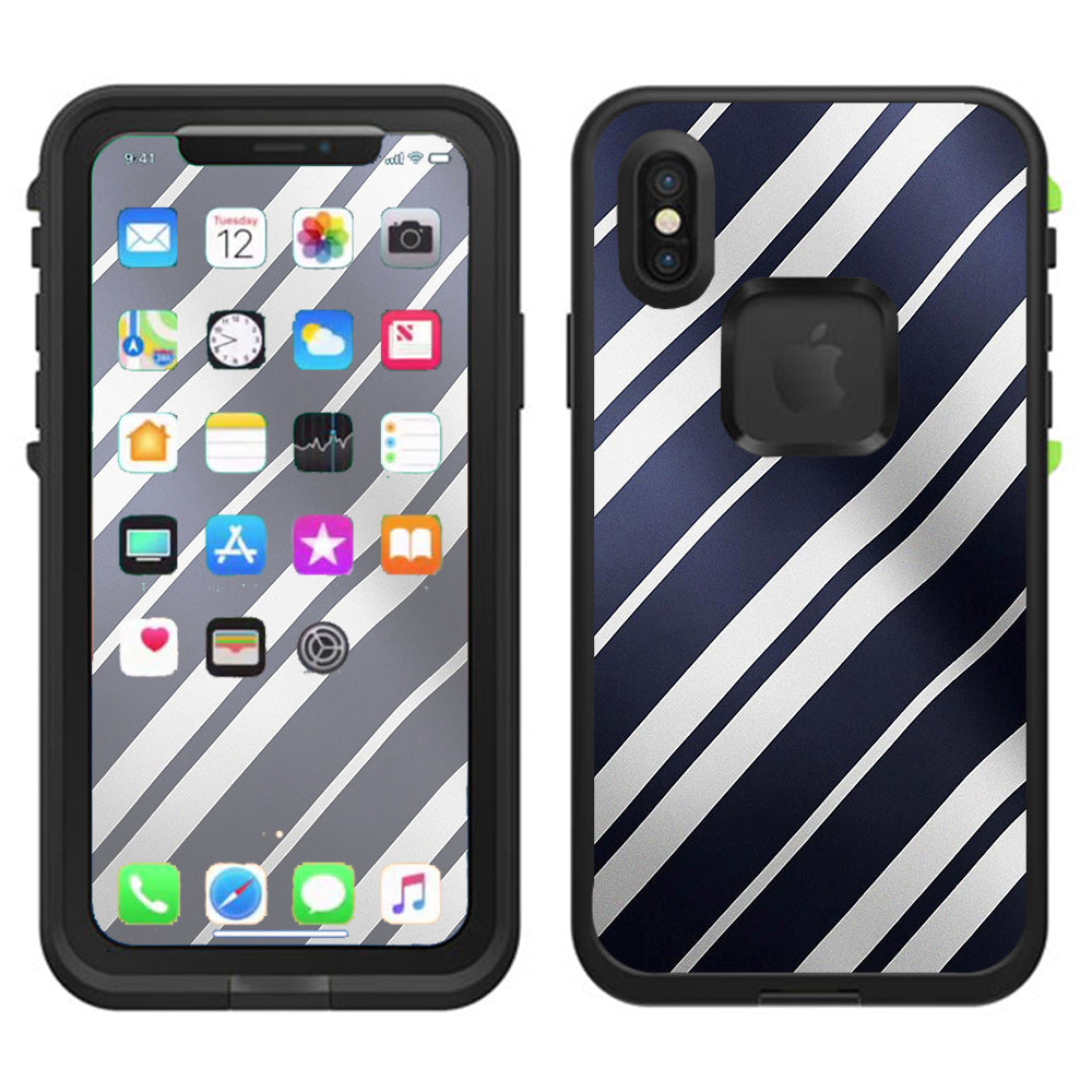  Black White Stripes Lifeproof Fre Case iPhone X Skin