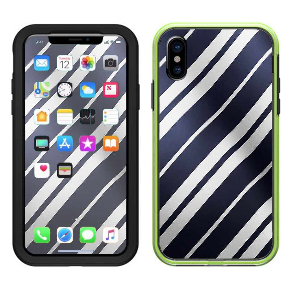  Black White Stripes Lifeproof Slam Case iPhone X Skin