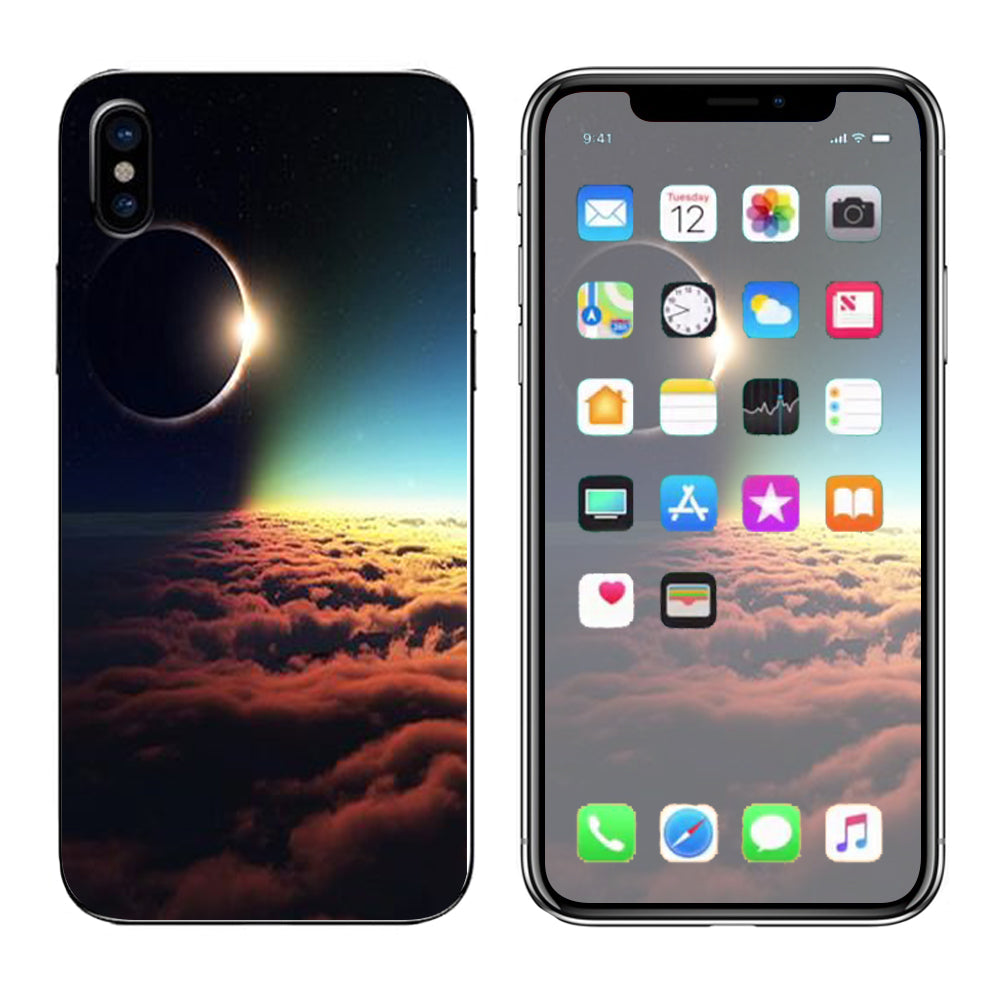  Moon Planet Eclipse Clouds Apple iPhone X Skin