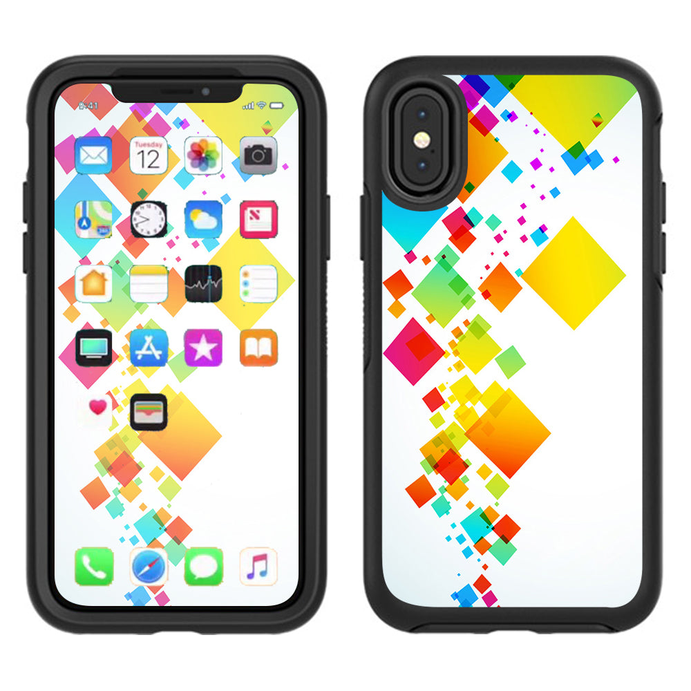  Colorful Abstract Graphic Otterbox Defender Apple iPhone X Skin