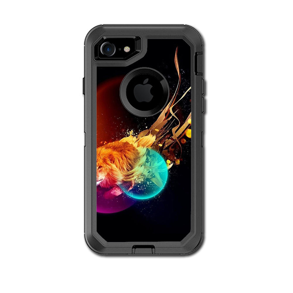  Colorful Lion Planets Otterbox Defender iPhone 7 or iPhone 8 Skin