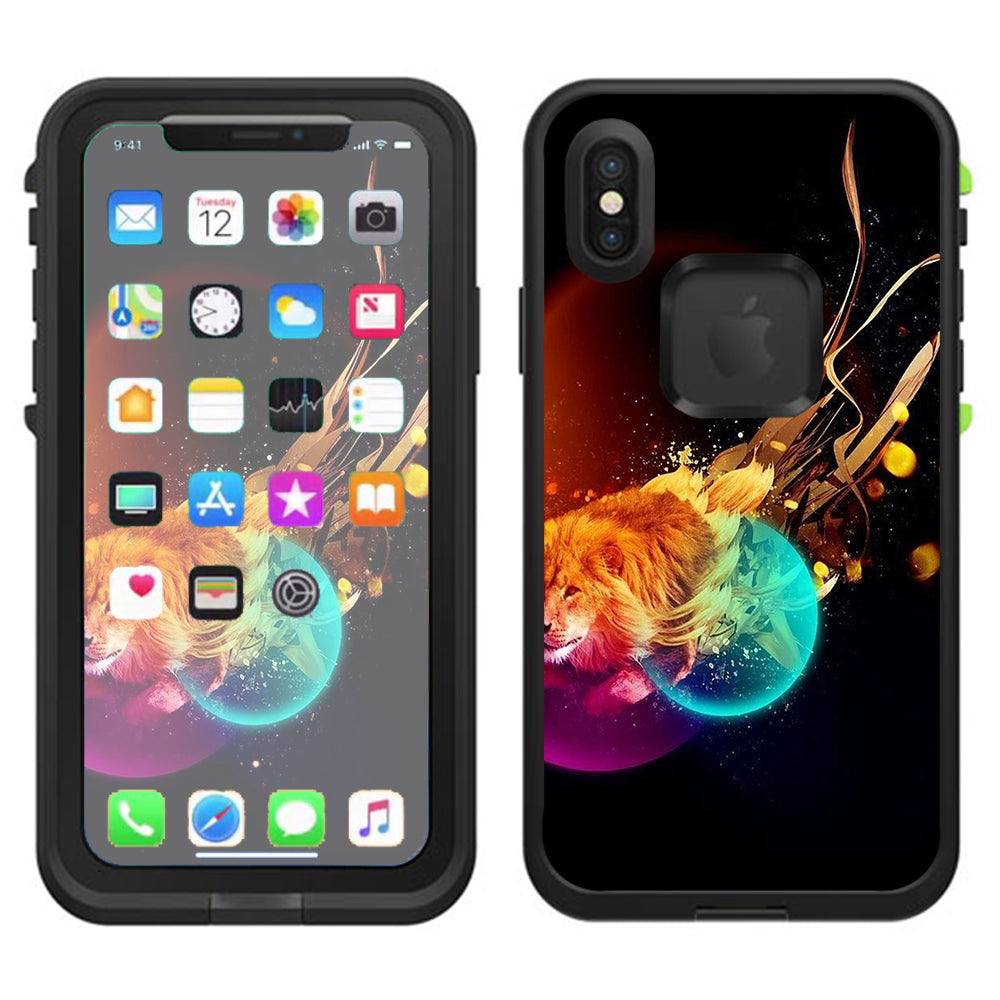  Colorful Lion Planets Lifeproof Fre Case iPhone X Skin