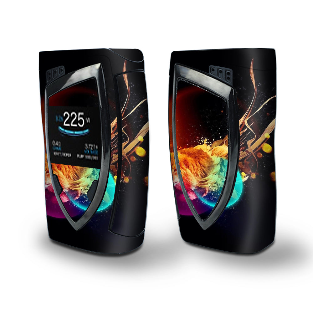 Skin Decal Vinyl Wrap for Smok Devilkin Kit 225w Vape (includes TFV12 Prince Tank Skins) skins cover/ colorful lion planets