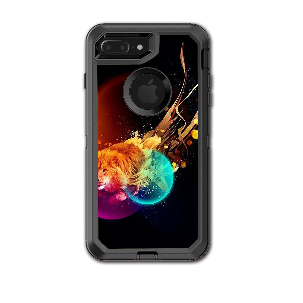  Colorful Lion Planets Otterbox Defender iPhone 7+ Plus or iPhone 8+ Plus Skin