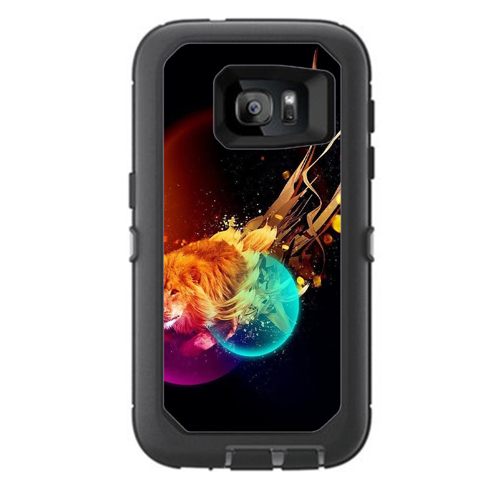  Colorful Lion Planets Otterbox Defender Samsung Galaxy S7 Skin