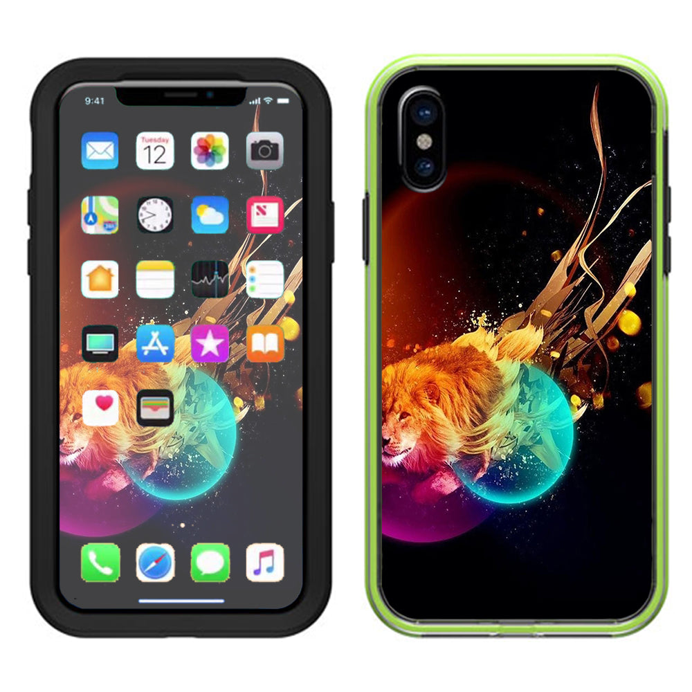  Colorful Lion Planets Lifeproof Slam Case iPhone X Skin