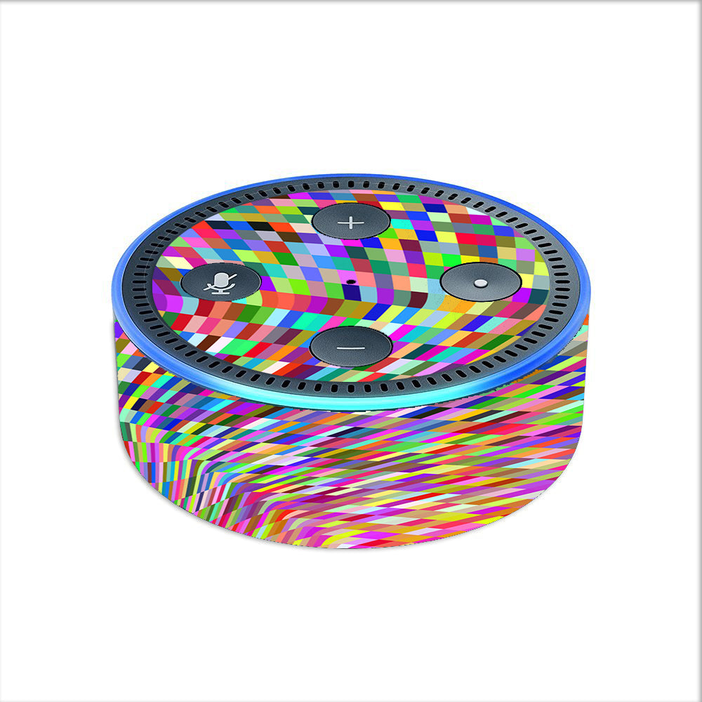 Color Checker Swirl Amazon Echo Dot 2nd Gen Skin