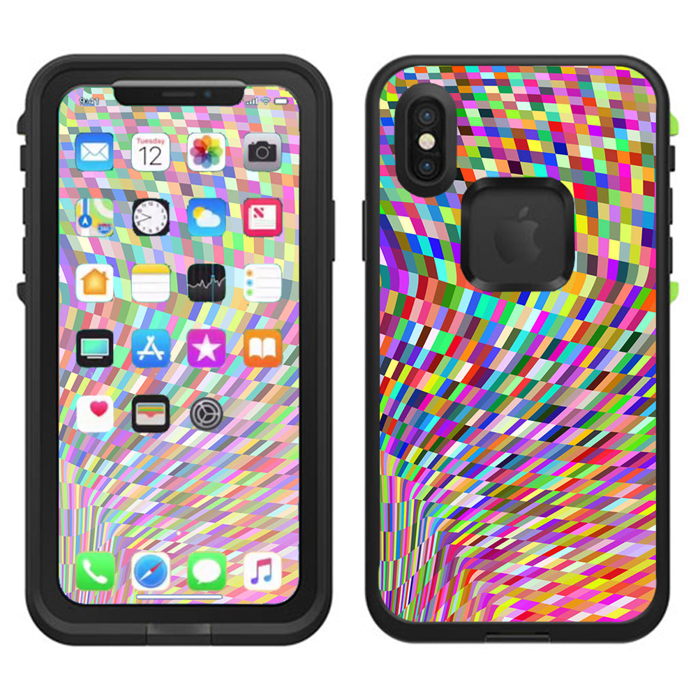  Color Checker Swirl Lifeproof Fre Case iPhone X Skin