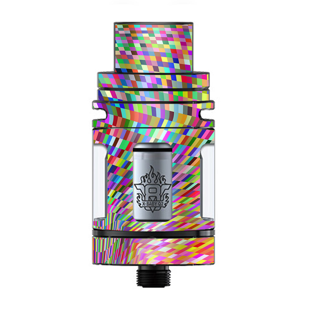  Color Checker Swirl TFV8 X-baby Tank Smok Skin