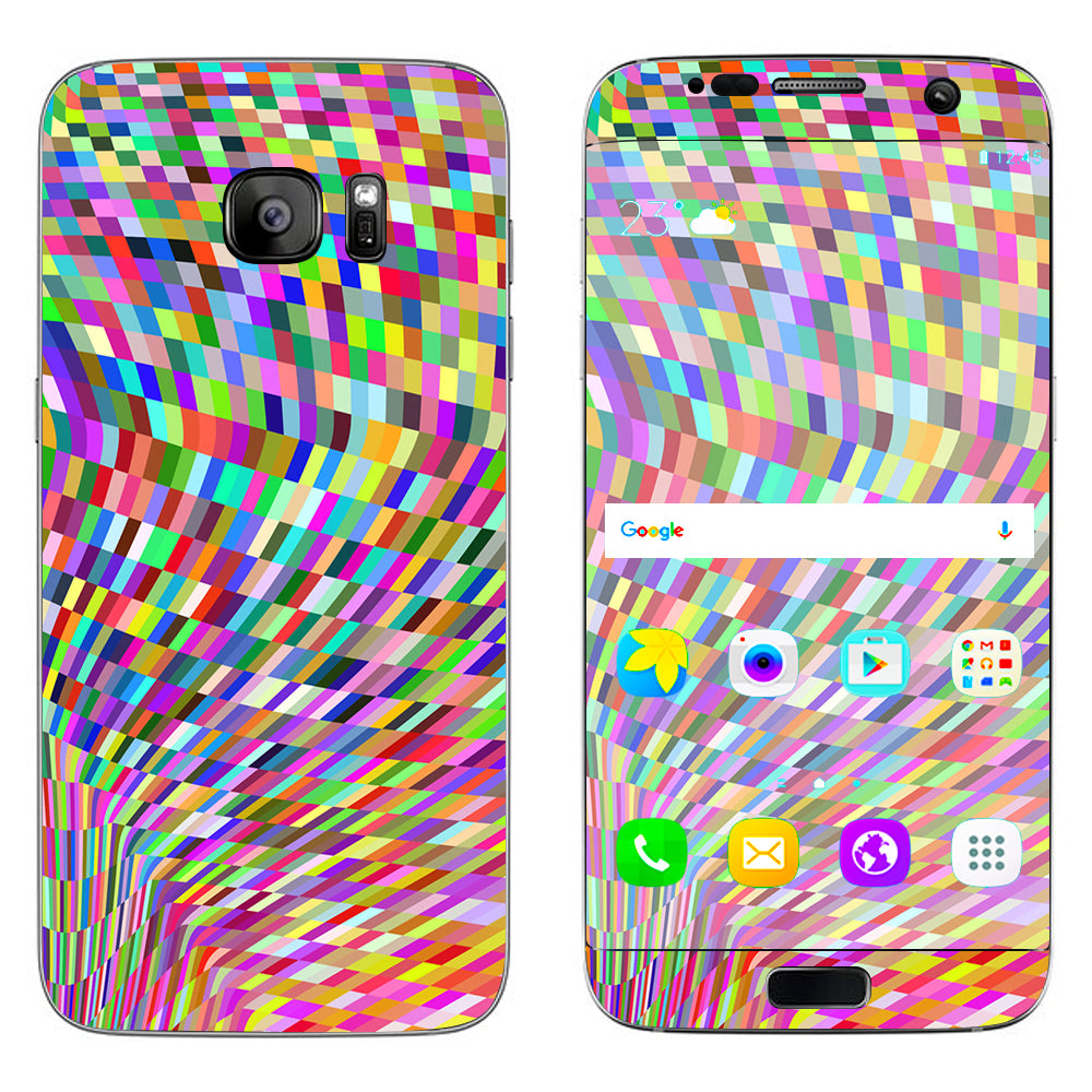  Color Checker Swirl Samsung Galaxy S7 Edge Skin