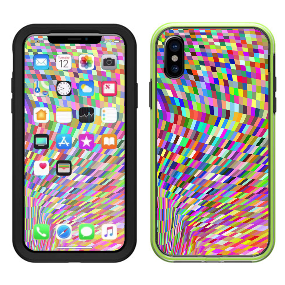  Color Checker Swirl Lifeproof Slam Case iPhone X Skin