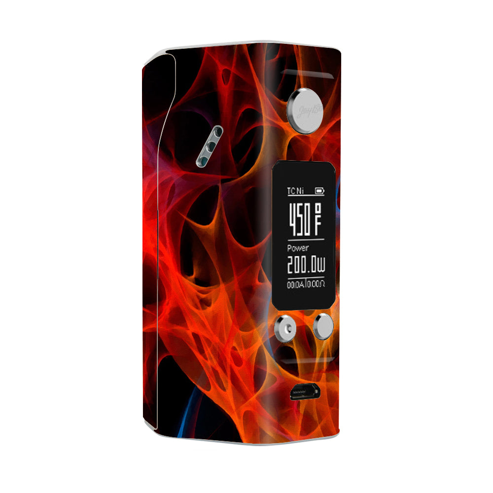  Orange Fire Wismec Reuleaux RX200S Skin