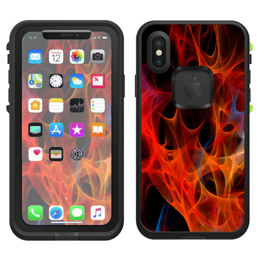  Orange Fire Lifeproof Fre Case iPhone X Skin