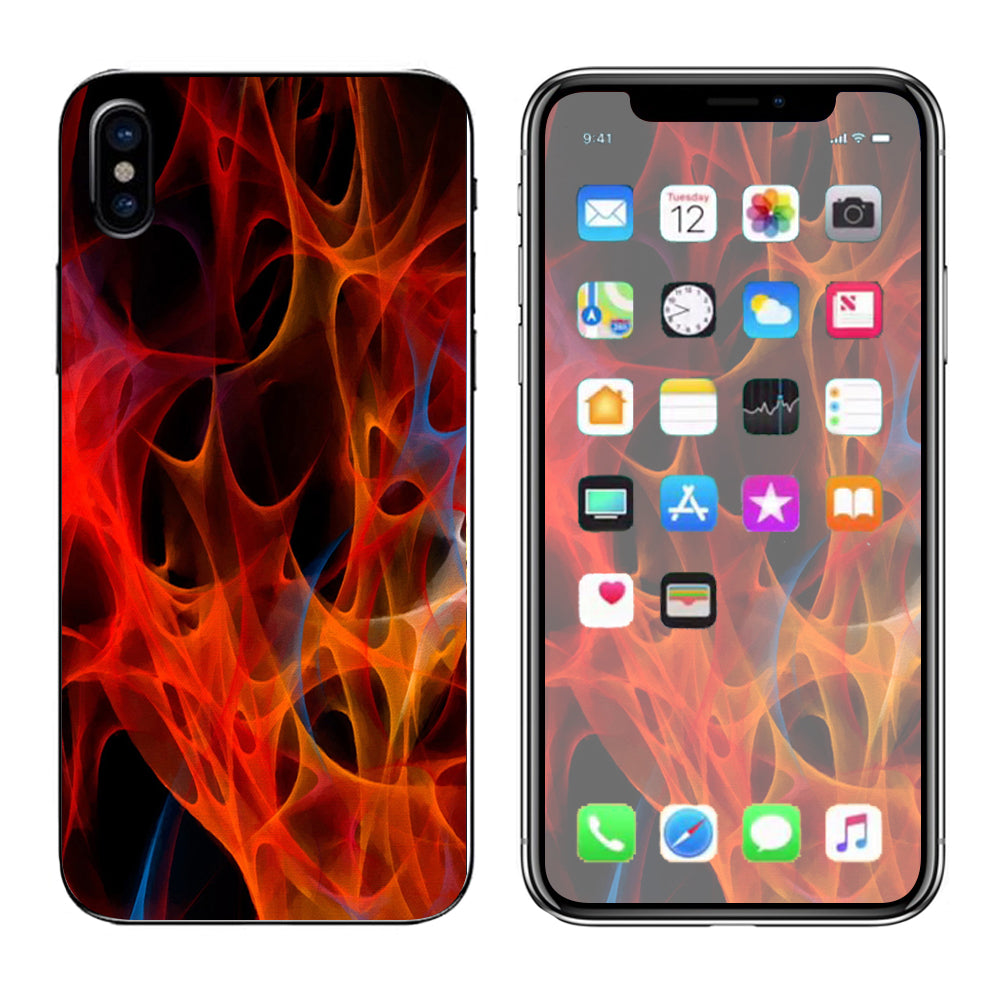  Orange Fire Apple iPhone X Skin
