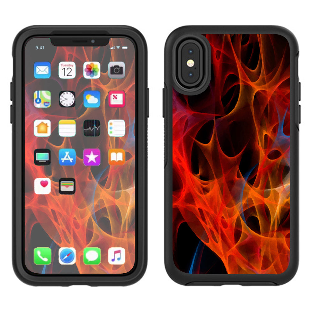  Orange Fire Otterbox Defender Apple iPhone X Skin