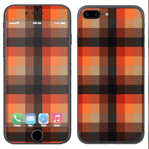  Orange Brown Plaid Apple  iPhone 7+ Plus / iPhone 8+ Plus Skin