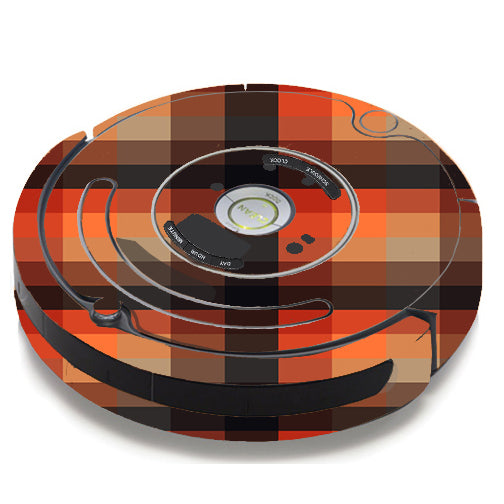  Orange Brown Plaid iRobot Roomba 650/655 Skin