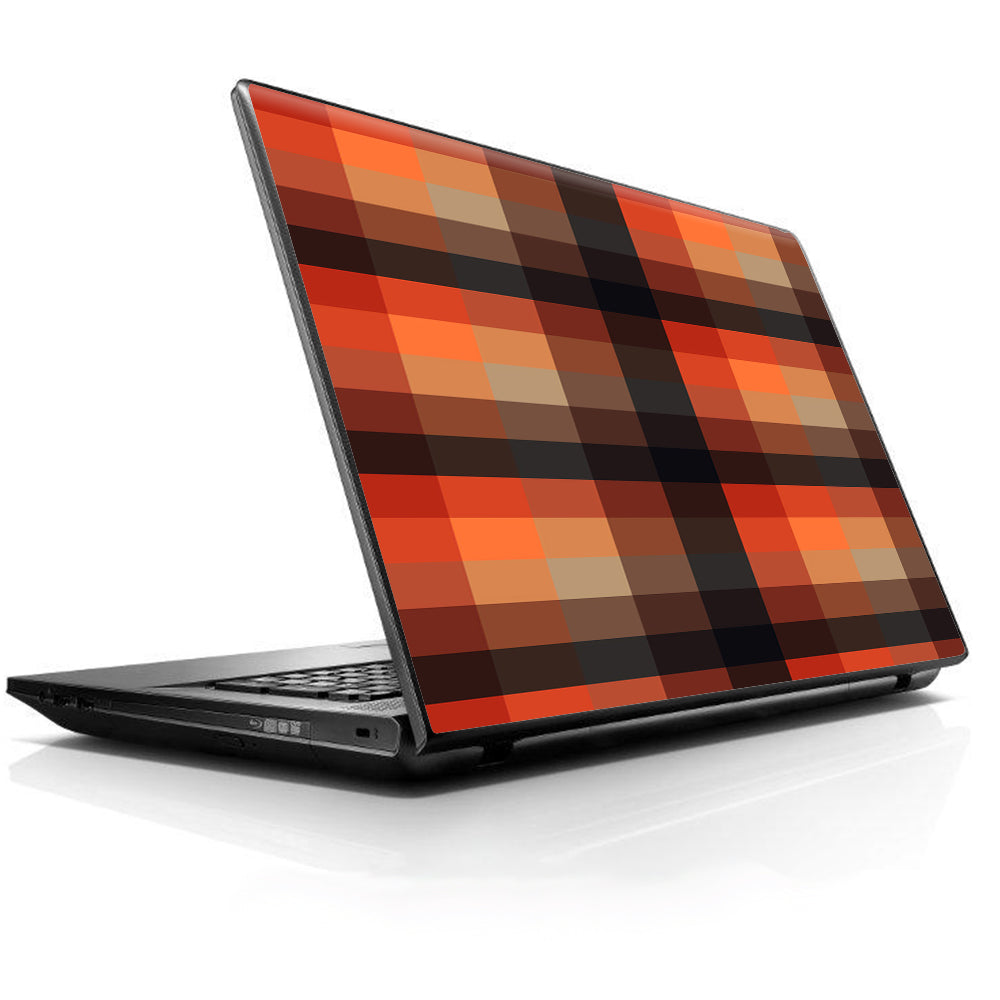  Orange Brown Plaid Universal 13 to 16 inch wide laptop Skin