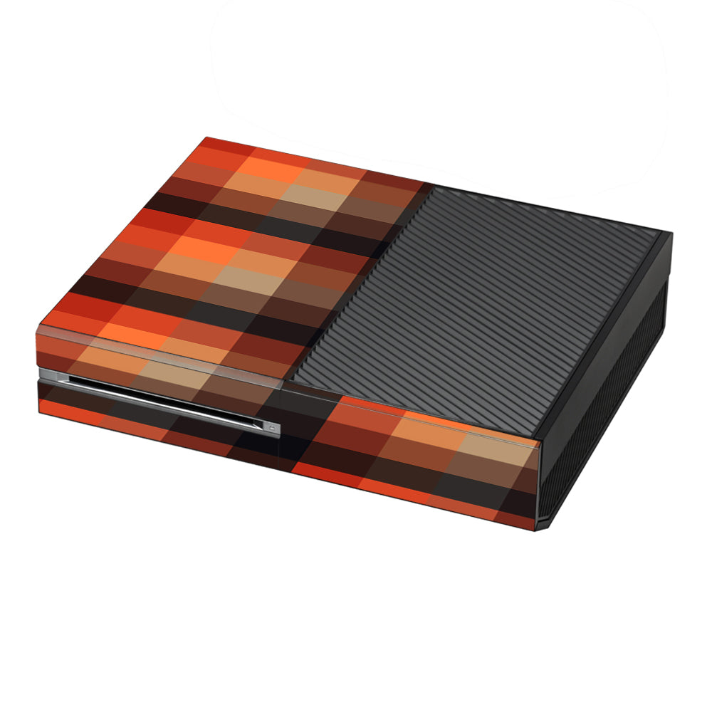  Orange Brown Plaid Microsoft Xbox One Skin