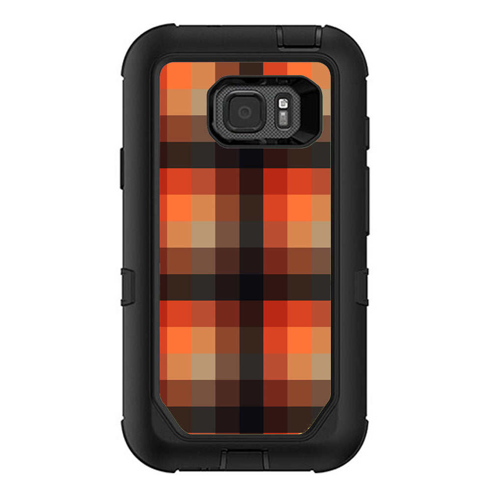  Orange Brown Plaid Otterbox Defender Samsung Galaxy S7 Active Skin