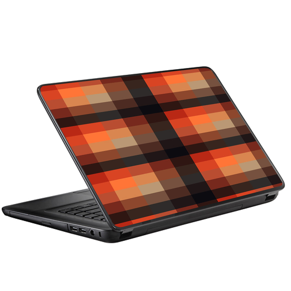  Orange Brown Plaid Universal 13 to 16 inch wide laptop Skin