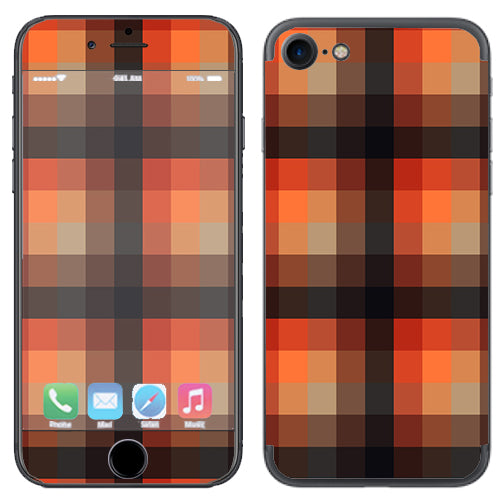  Orange Brown Plaid Apple iPhone 7 or iPhone 8 Skin