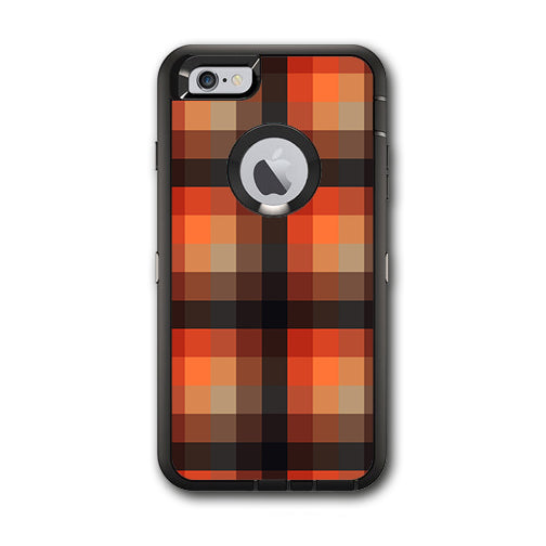  Orange Brown Plaid Otterbox Defender iPhone 6 PLUS Skin