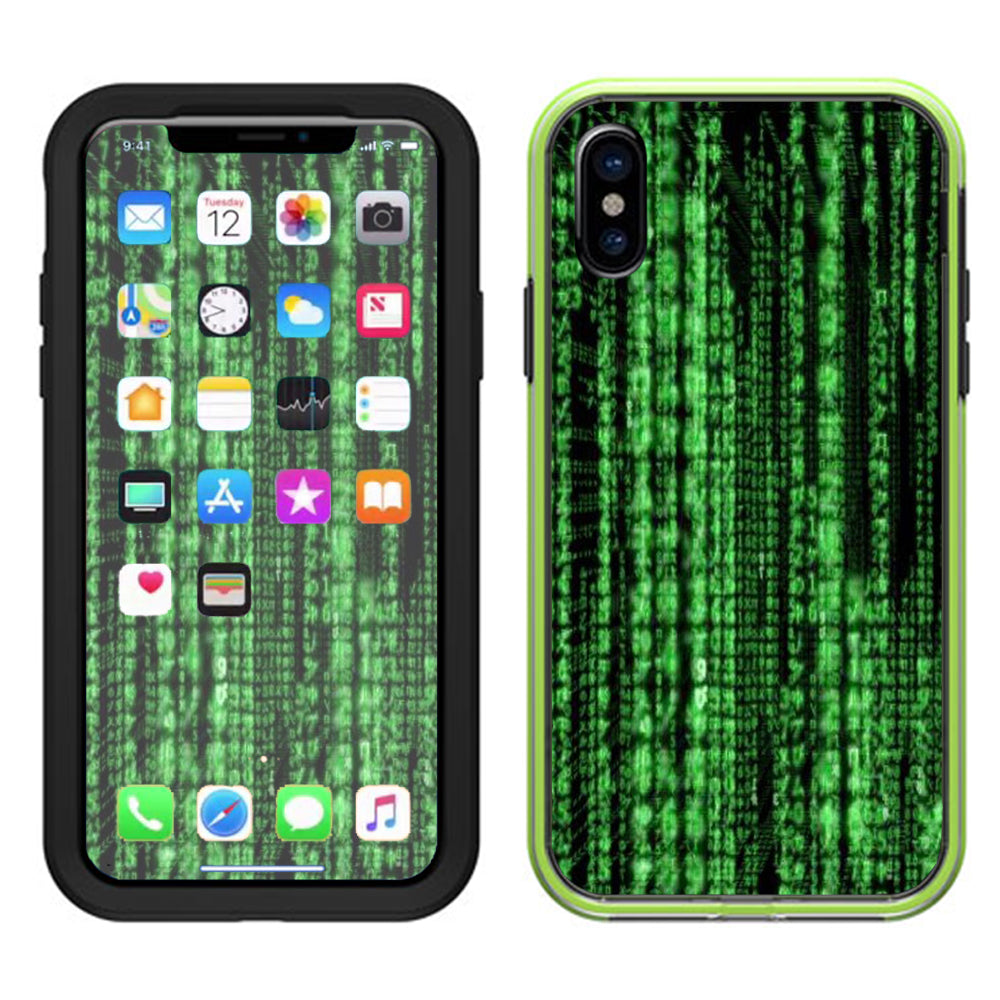  Matrix Code Lifeproof Slam Case iPhone X Skin