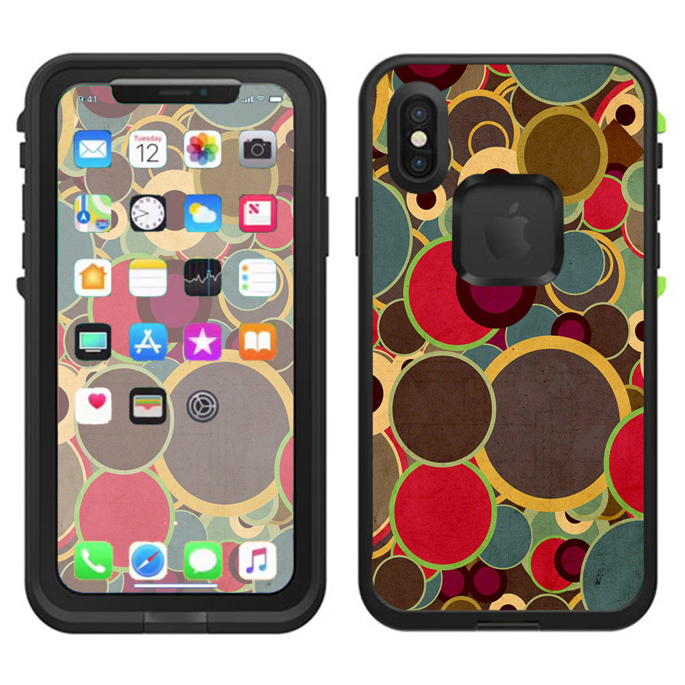  Colorful Dots Pattern Lifeproof Fre Case iPhone X Skin