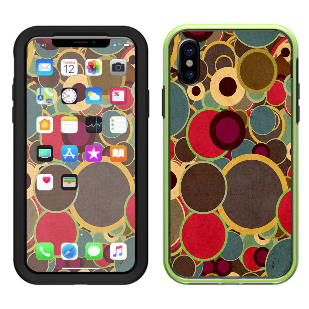  Colorful Dots Pattern Lifeproof Slam Case iPhone X Skin
