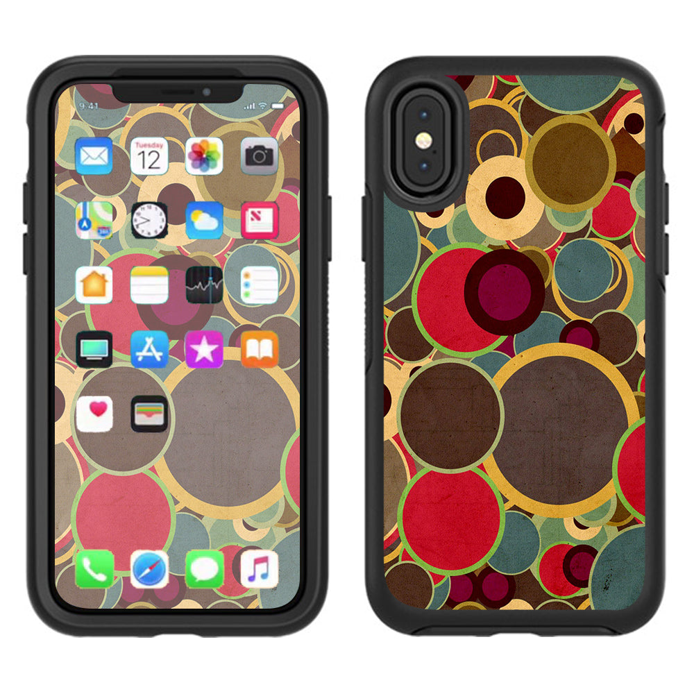  Colorful Dots Pattern Otterbox Defender Apple iPhone X Skin